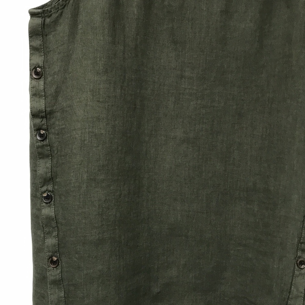 RACHEL ROY 100% Linen Sleeveless Army Green Summer Top - Picture 4 of 12